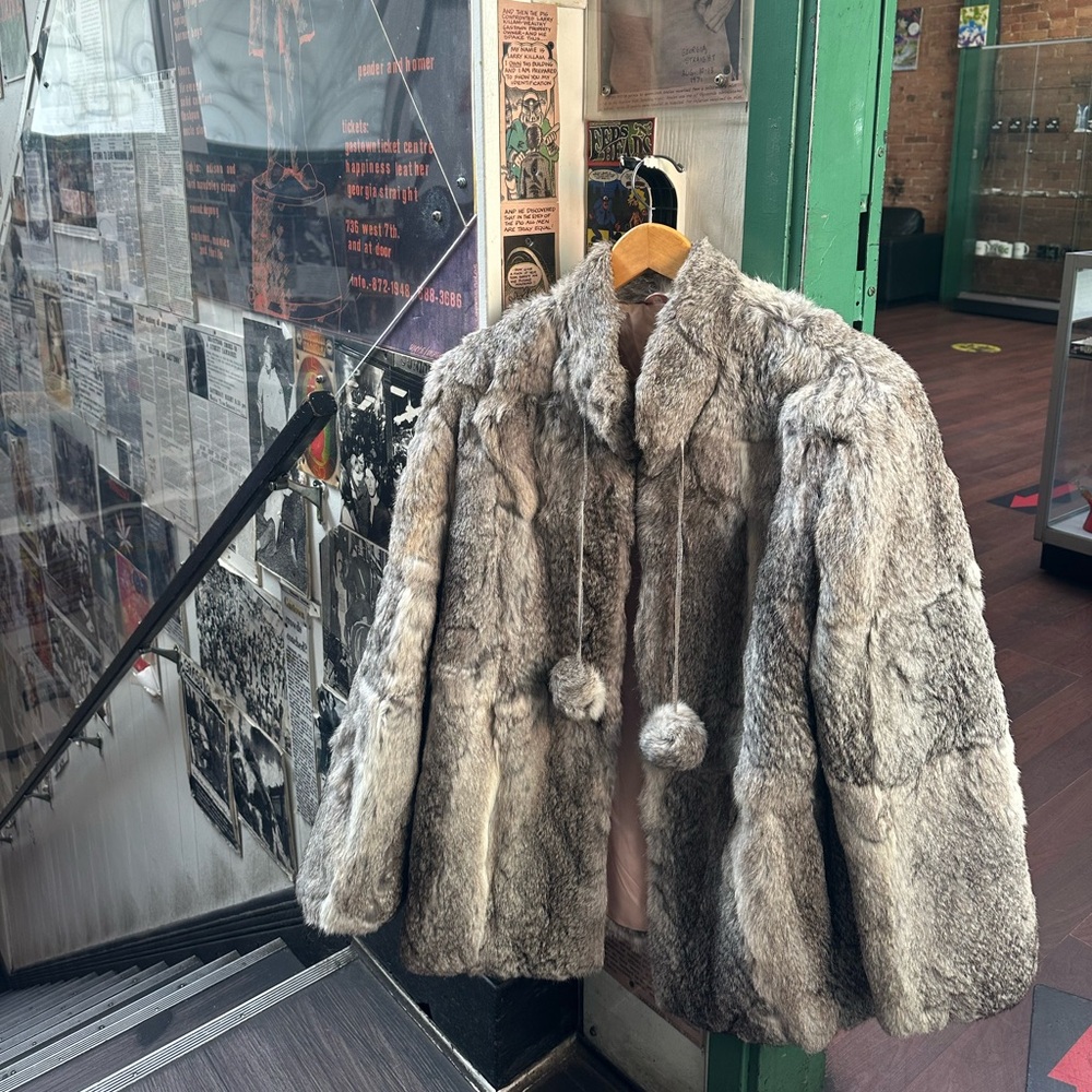 Gray Real Fur Coat